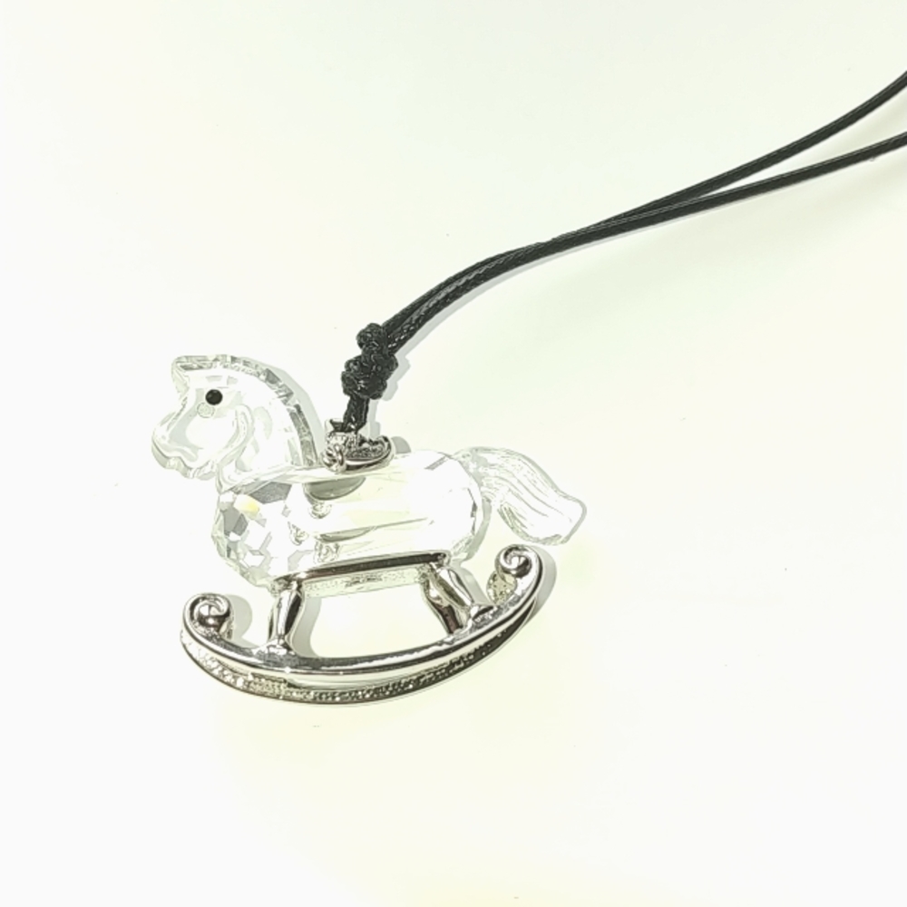 Crystal rocking horse pendant NWT